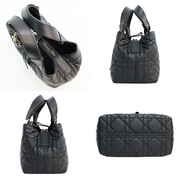 Dior Toujours Small Handbag Macro Cannage Calfskin Black - Picture 3 of 9